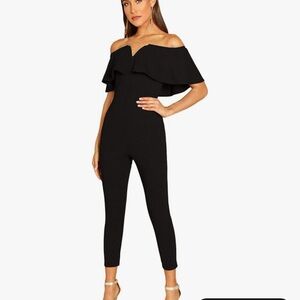 Elegant Black Off-Shoulder Jumpsuit